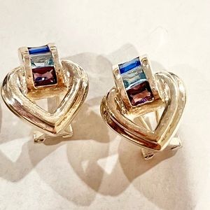 925 Sterling silver heart earring with zircon